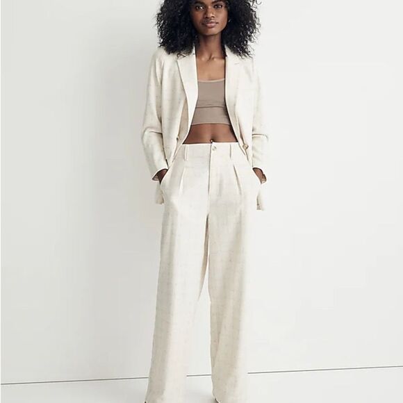 NWT! ✨ MADEWELL — Caldwell Double-Breasted Blazer in Ghent Plaid Large - Picture 2 of 6